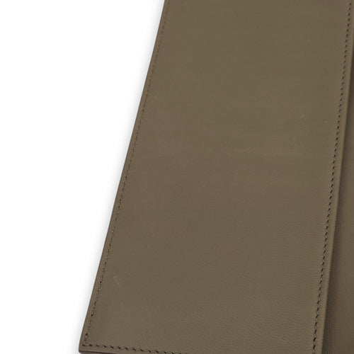 Intrecciato Bi-Fold Olive Green Wallet in Nappa Leather, Brunito hardware