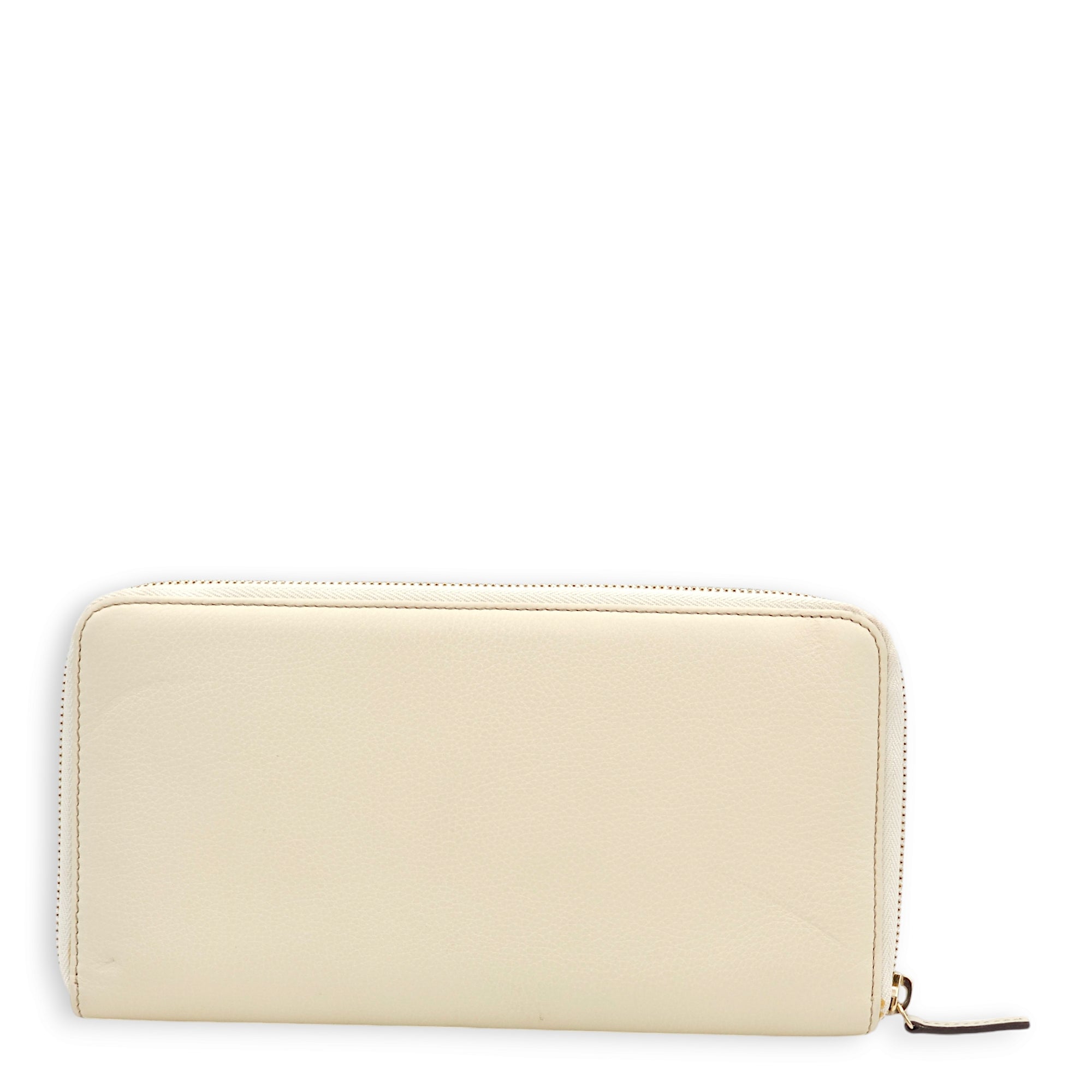 Soho Zipped Around Organiser Cream Pouch in Boar Leather, Gold hardware