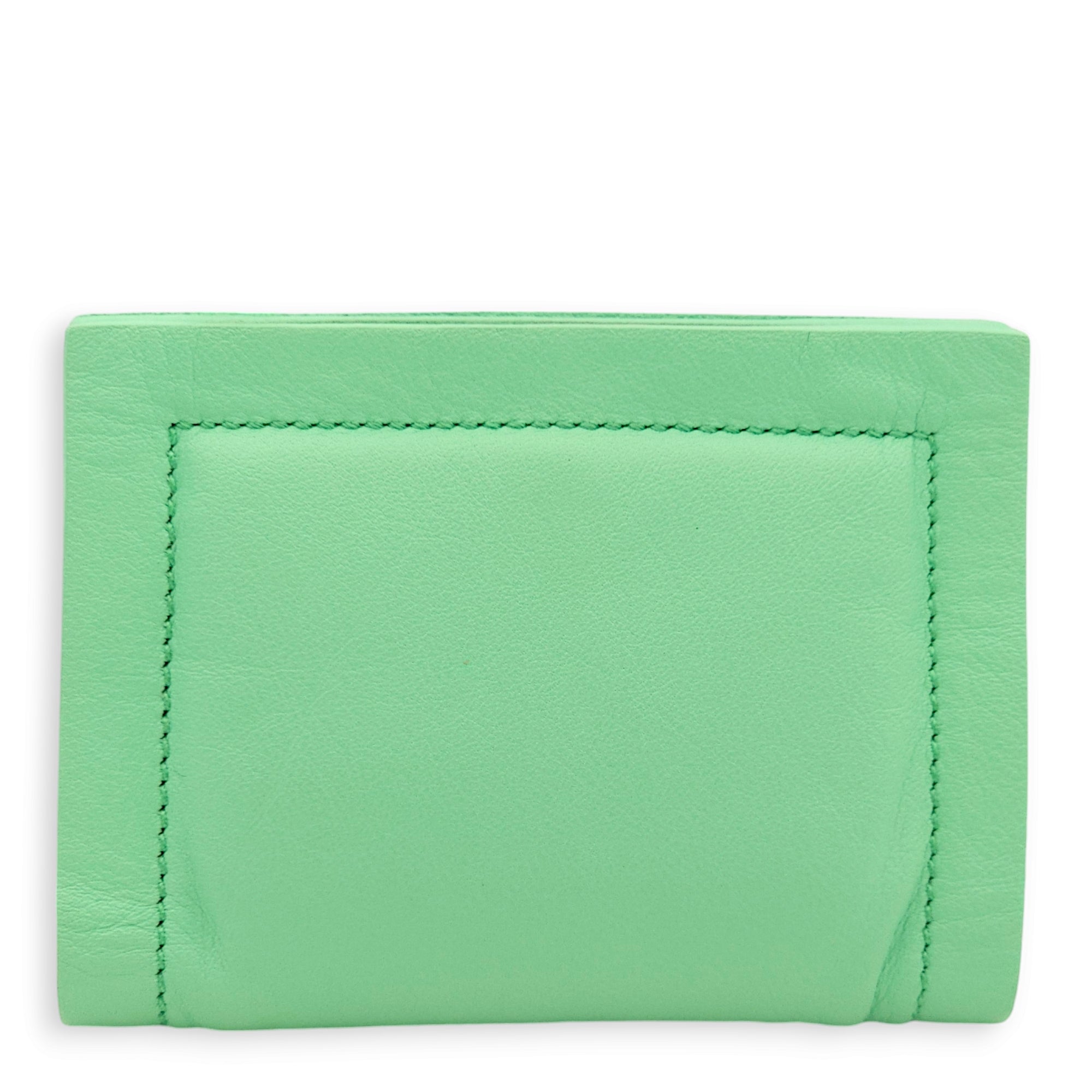 Viva Bow Mint Card Holder in Calfskin