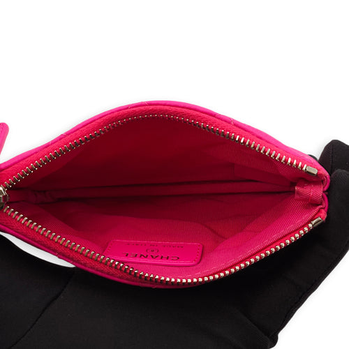 Reissue Mini Neon Pink O Case Pouch in Distressed Leather, Palladium hardware