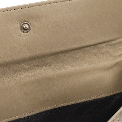 Intrecciato Bi-Fold Olive Green Wallet in Nappa Leather, Brunito hardware