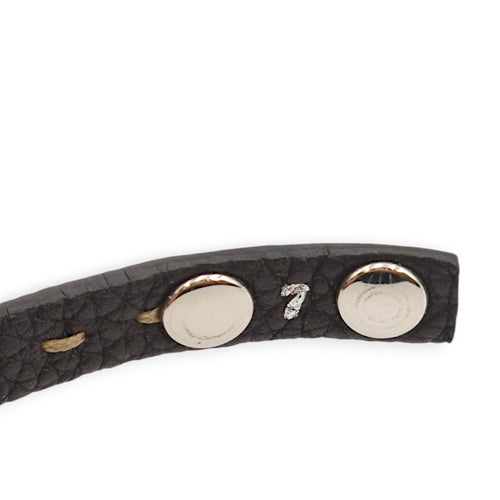 Fendi Selleria Double Tour Brown Bracelet in Calfskin, Palladium hardware