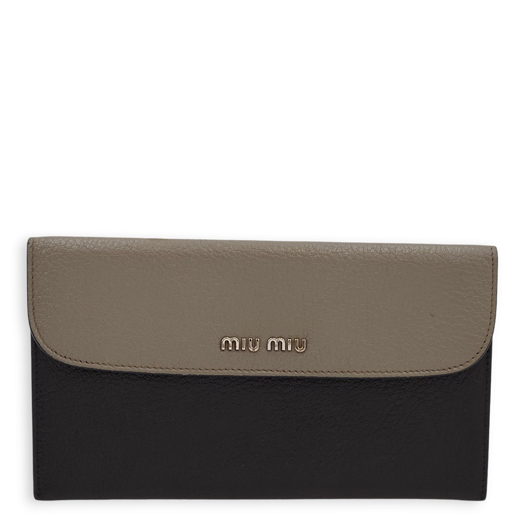 Envelope Grey /Black Pouch in Chevre Leather, Palladium hardware