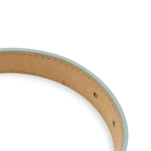 Arena Cover Studs Triple / Double Tour Pastel Blue Bracelet in Chevre Leather, Palladium hardware