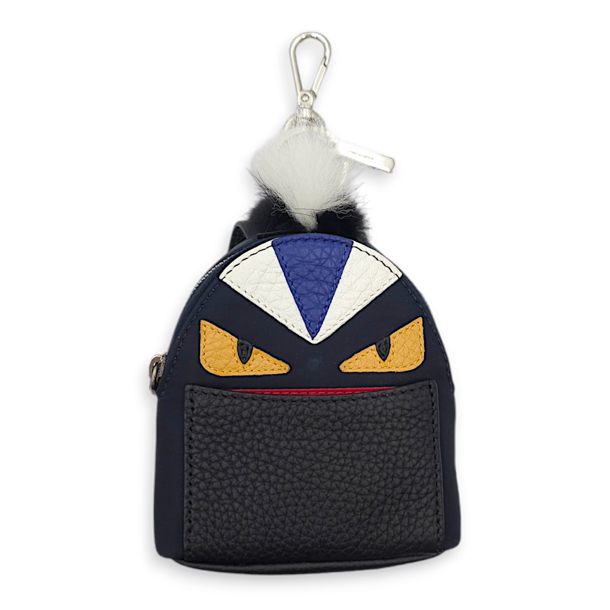 Micro Monster Backpack Multi-colour Charm in Calfskin, Palladium hardware