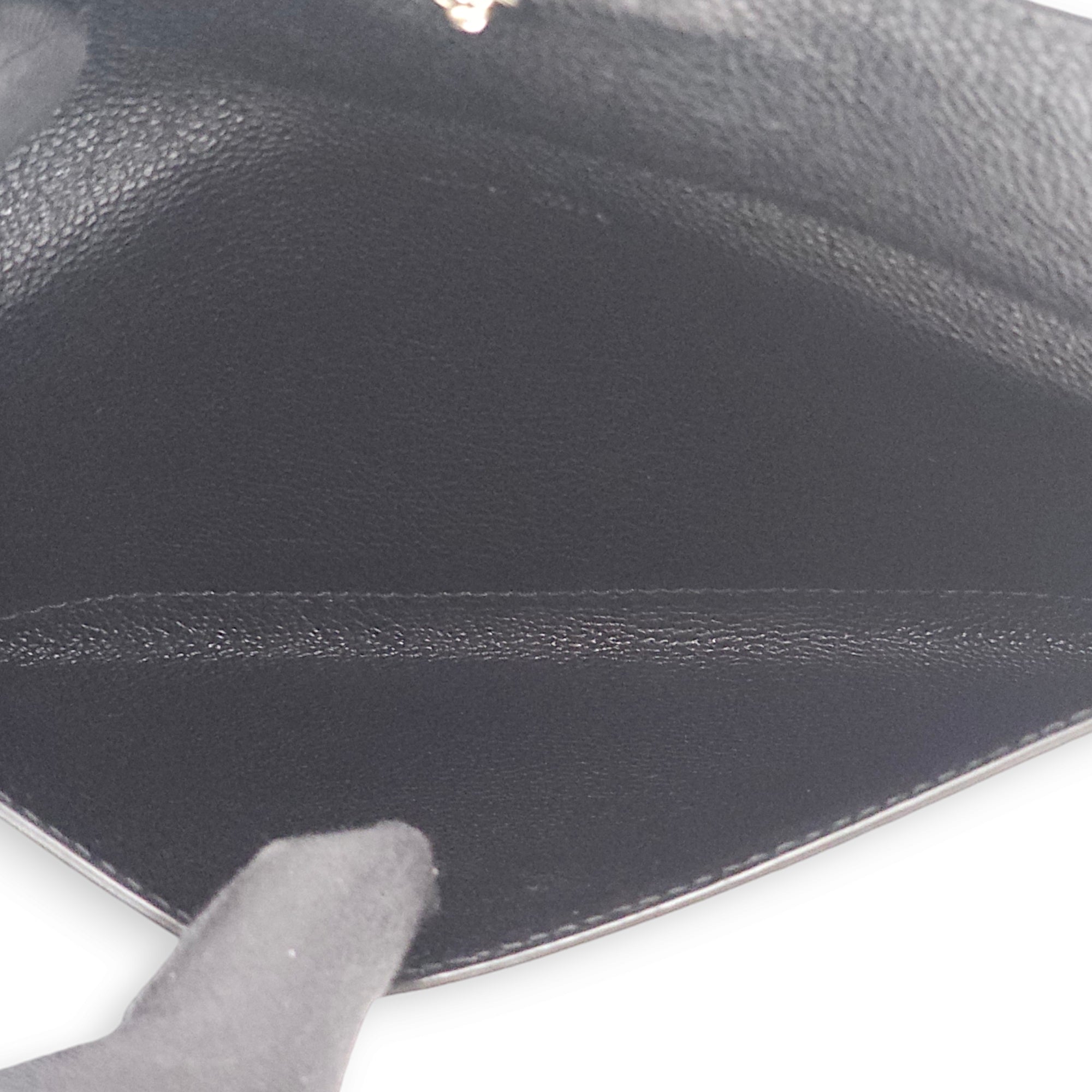 Envelope Grey /Black Pouch in Chevre Leather, Palladium hardware