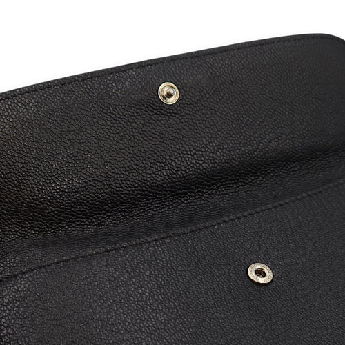 Envelope Grey /Black Pouch in Chevre Leather, Palladium hardware