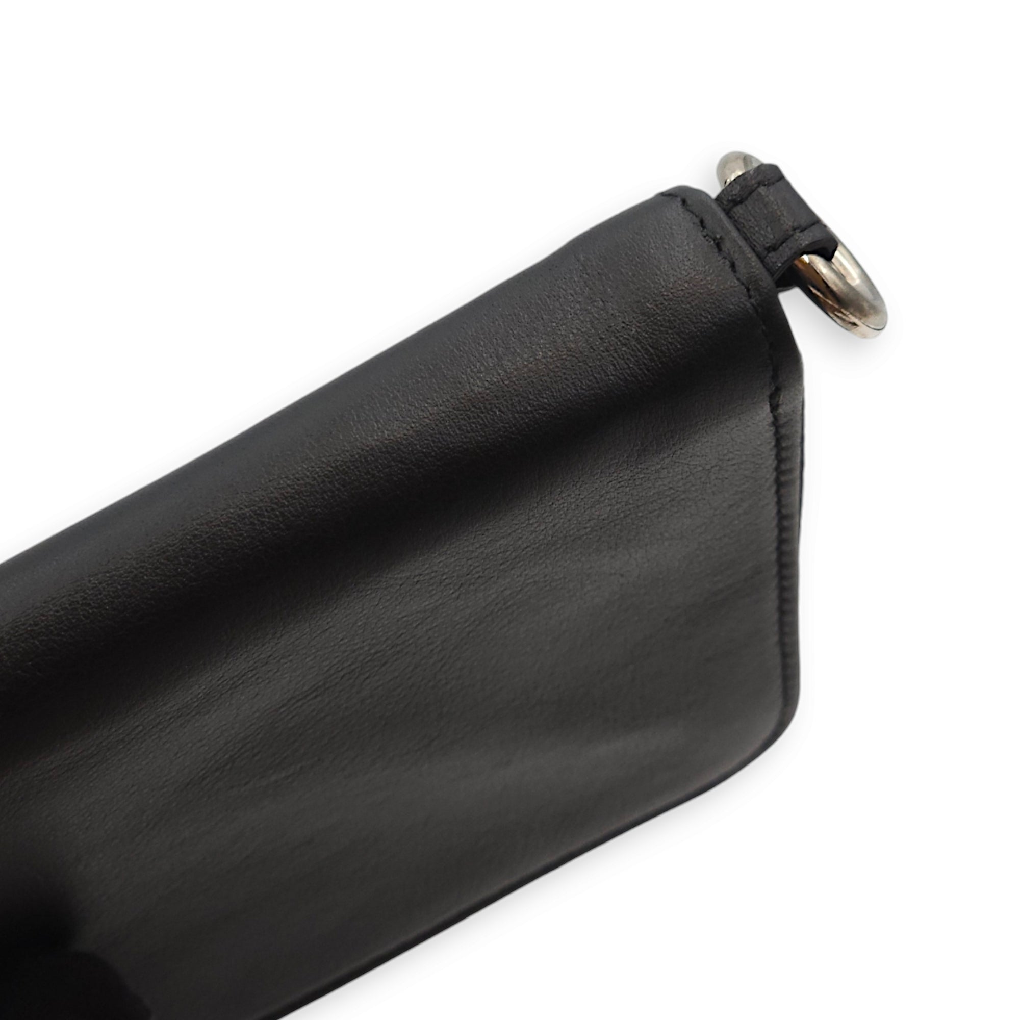 Zipped around Black Pouch in Calfskin, Palladium hardware