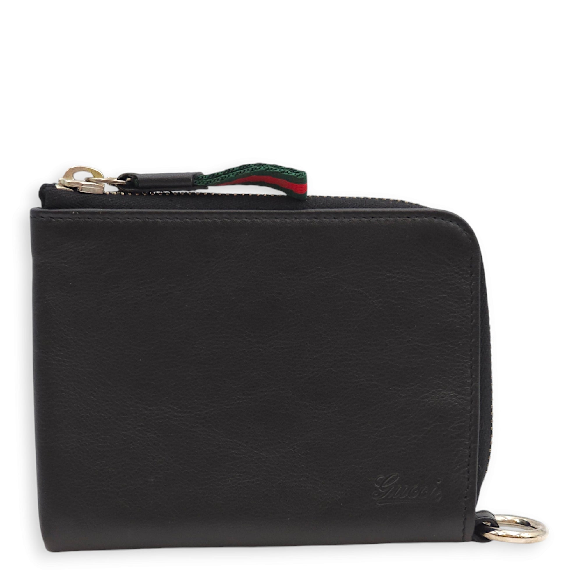 Zipped around Black Pouch in Calfskin, Palladium hardware