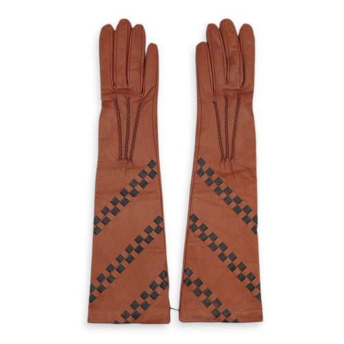 Gloves Brown/Black in Nappa Leather