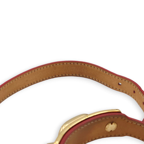 Classic Triple Tour Leather Red Bracelet in Chevre Leather, Gold hardware