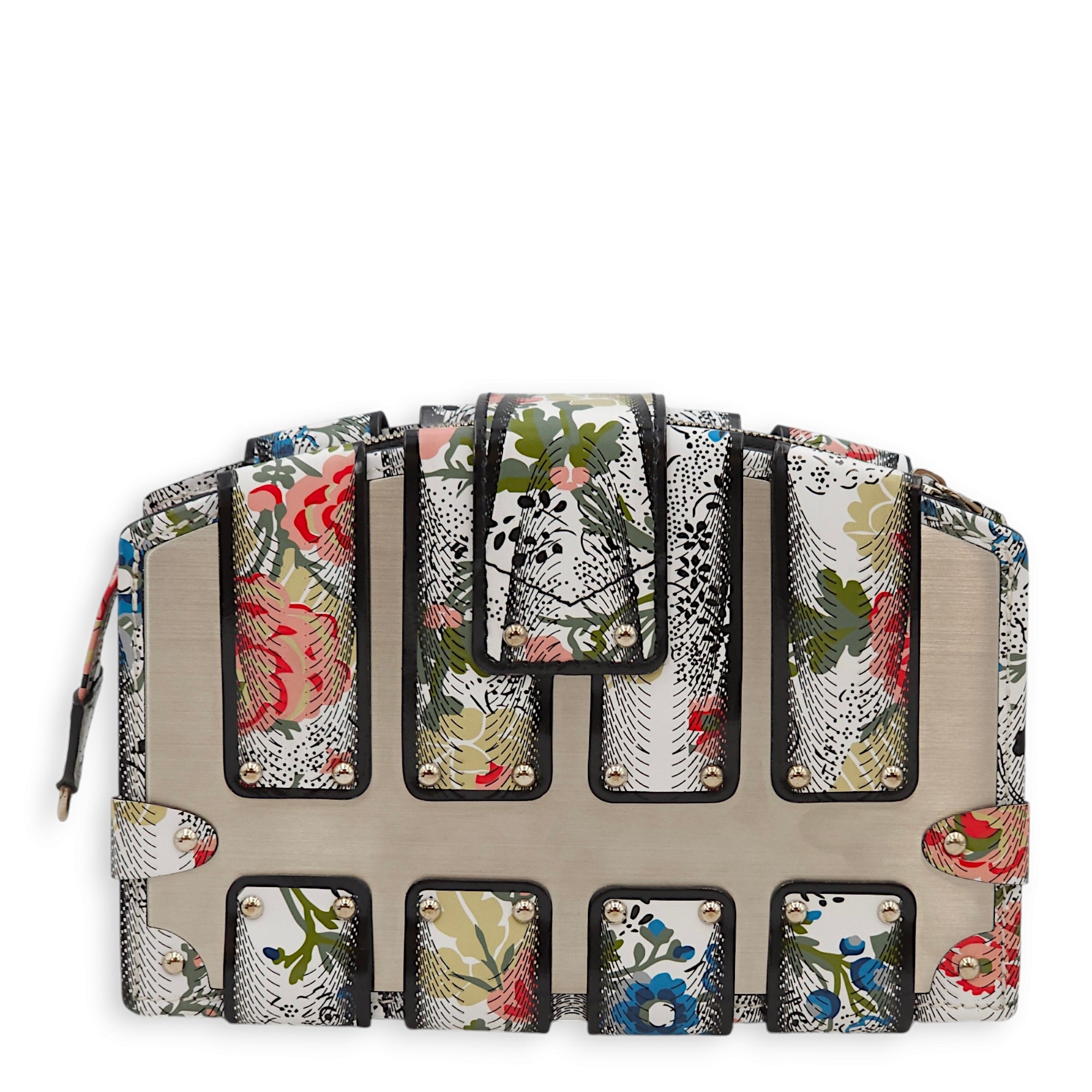 LV Petite Malle (SS 2018 Collection) Floral Print Clutch in Calf/Metal, Palladium hardware