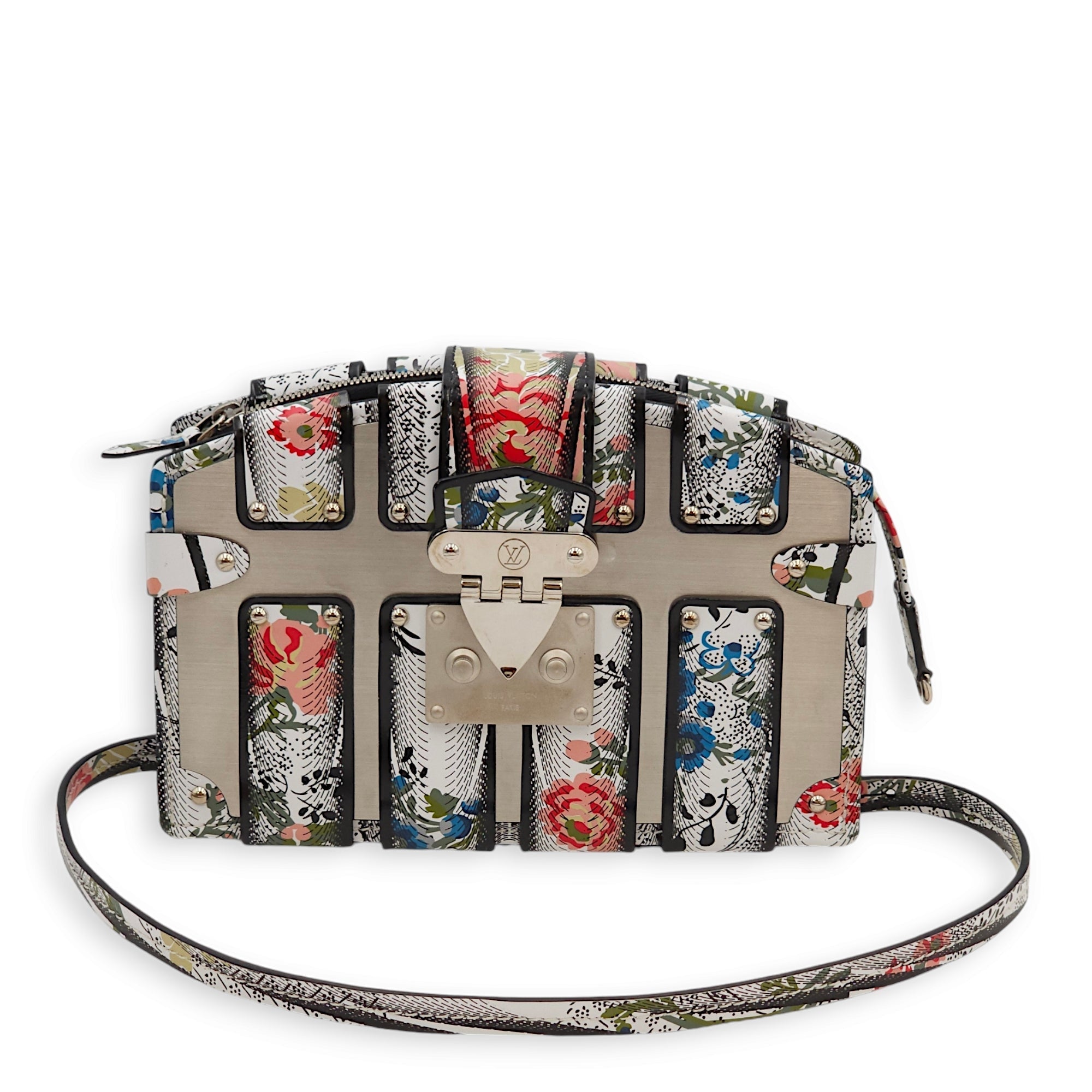 LV Petite Malle (SS 2018 Collection) Floral Print  Clutch in Calf/Metal Palladium hardware C92420 9