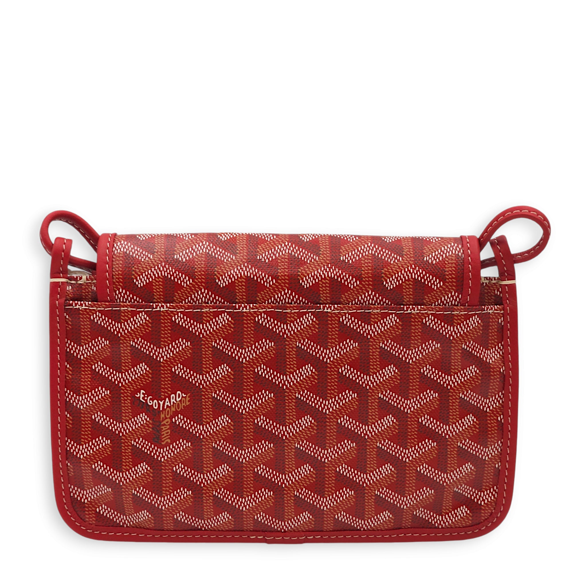 Pochette Portefeuille Red Shoulder Bag in Goyardine Canvas, Palladium hardware