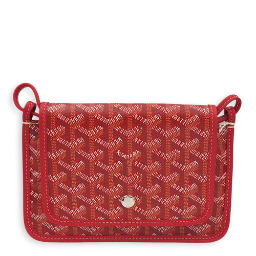 Pochette Portefeuille Red Shoulder Bag in Goyardine Canvas, Palladium hardware