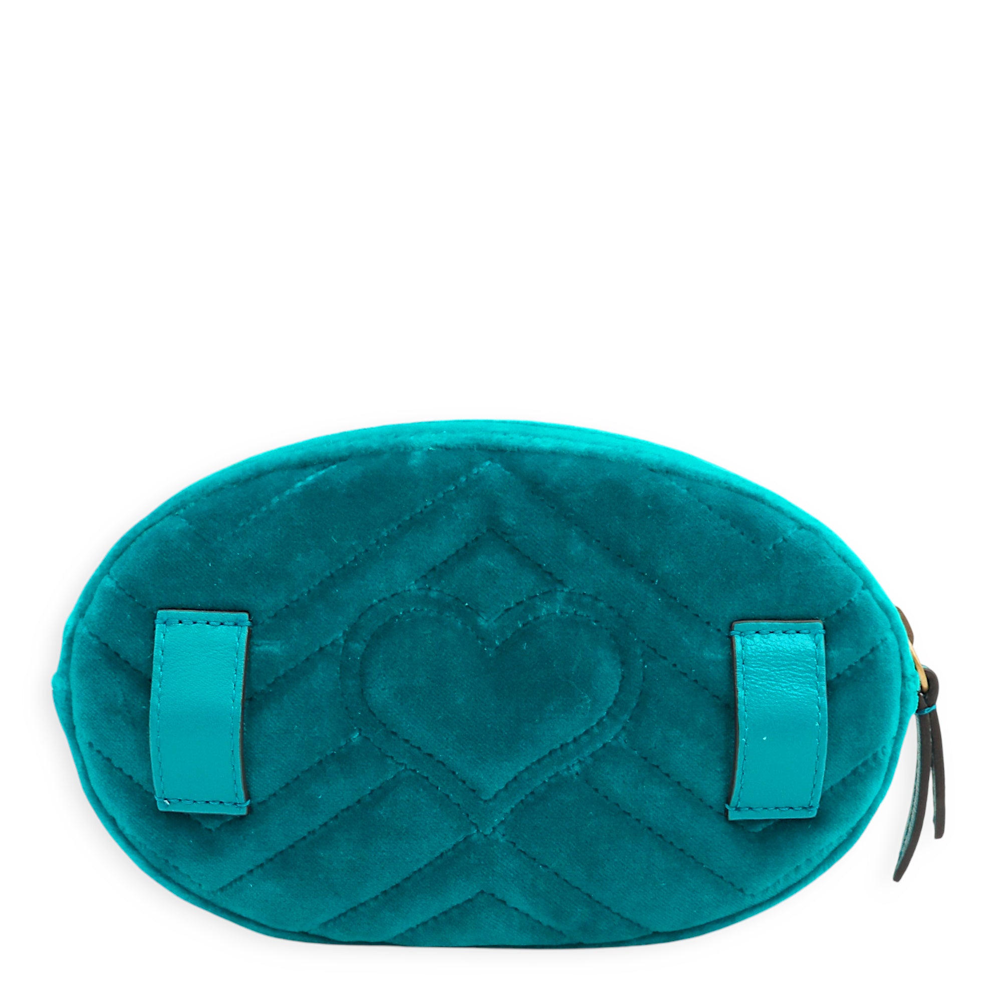 GG Marmont Blue Belt Bag in Velvet, Gold hardware