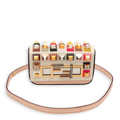 Studded 3Baguette Multi-colour Crossbody Bag in Calfskin/Ponyhair, Gold/Silver/Resin hardware