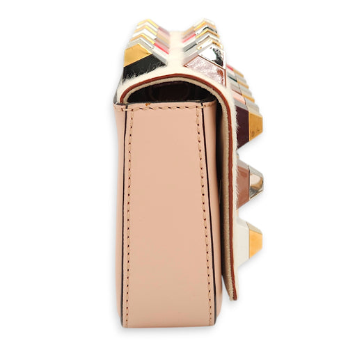 Studded 3Baguette Multi-colour Crossbody Bag in Calfskin/Ponyhair, Gold/Silver/Resin hardware