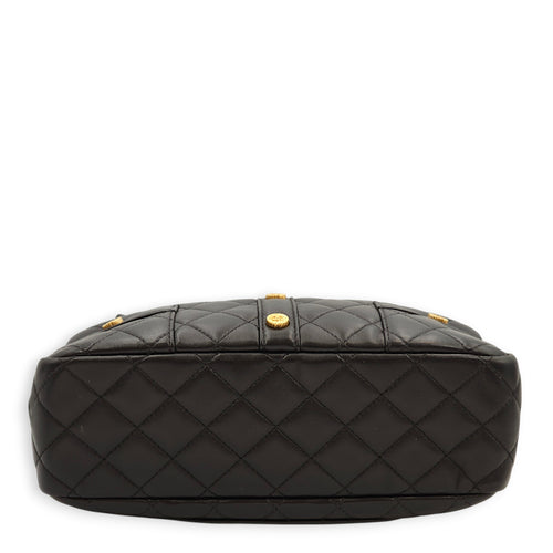 Quilted Girl Jacket Black Shoulder Bag in Lambskin, Gold hardware