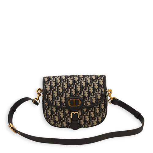 Bobby Blue Crossbody Bag in Jacquard, Gold hardware