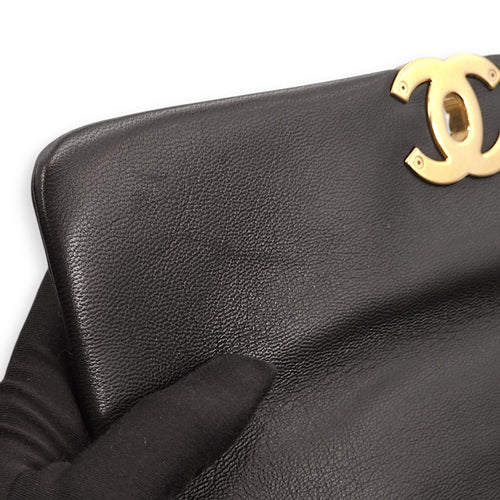 C19 Medium Black Shoulder Bag in Lambskin, Gold/Silver/Ruthenium hardware