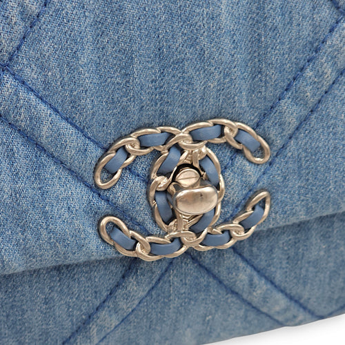 【ヴィンテージ】Rank:S☆Chanel Light Blue C19 Small Series30 Chanel C19 Small Light Blue Shoulder Bag in Denim, 3-Tone