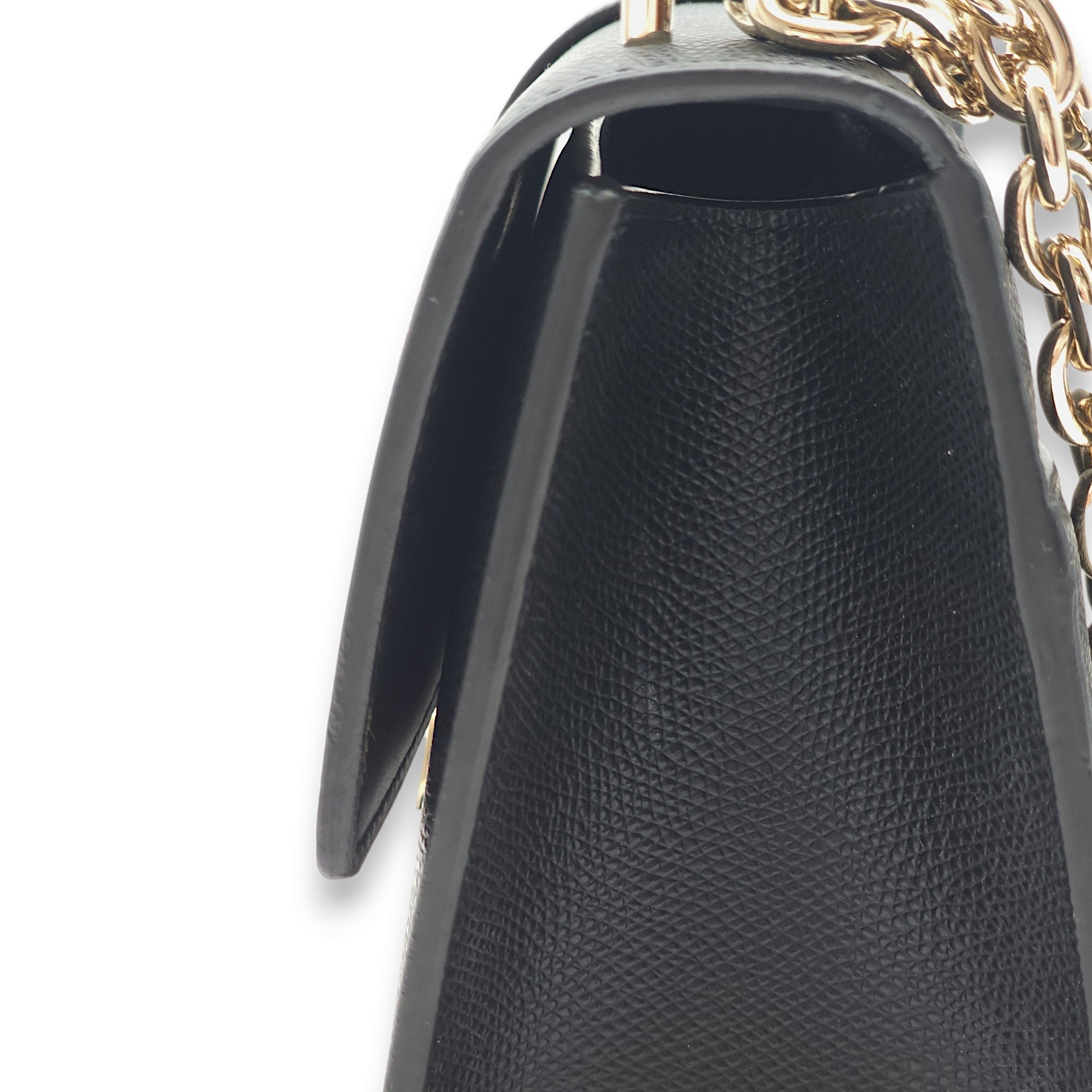 30 Montaigne Black Crossbody Bag in Calfskin, Light Gold hardware