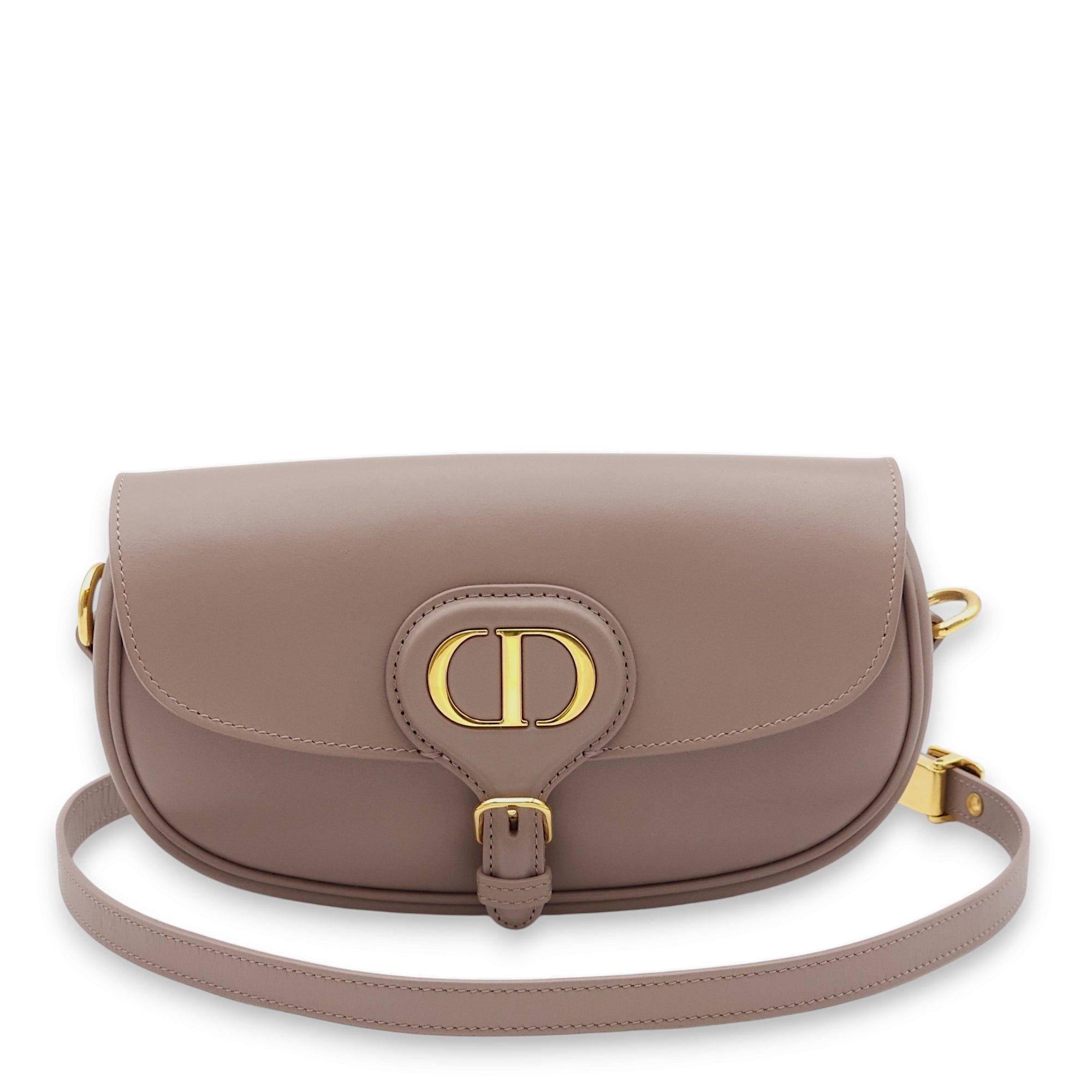 Bobby East West Peony Pink Crossbody Bag in Calfskin, Gold hardware