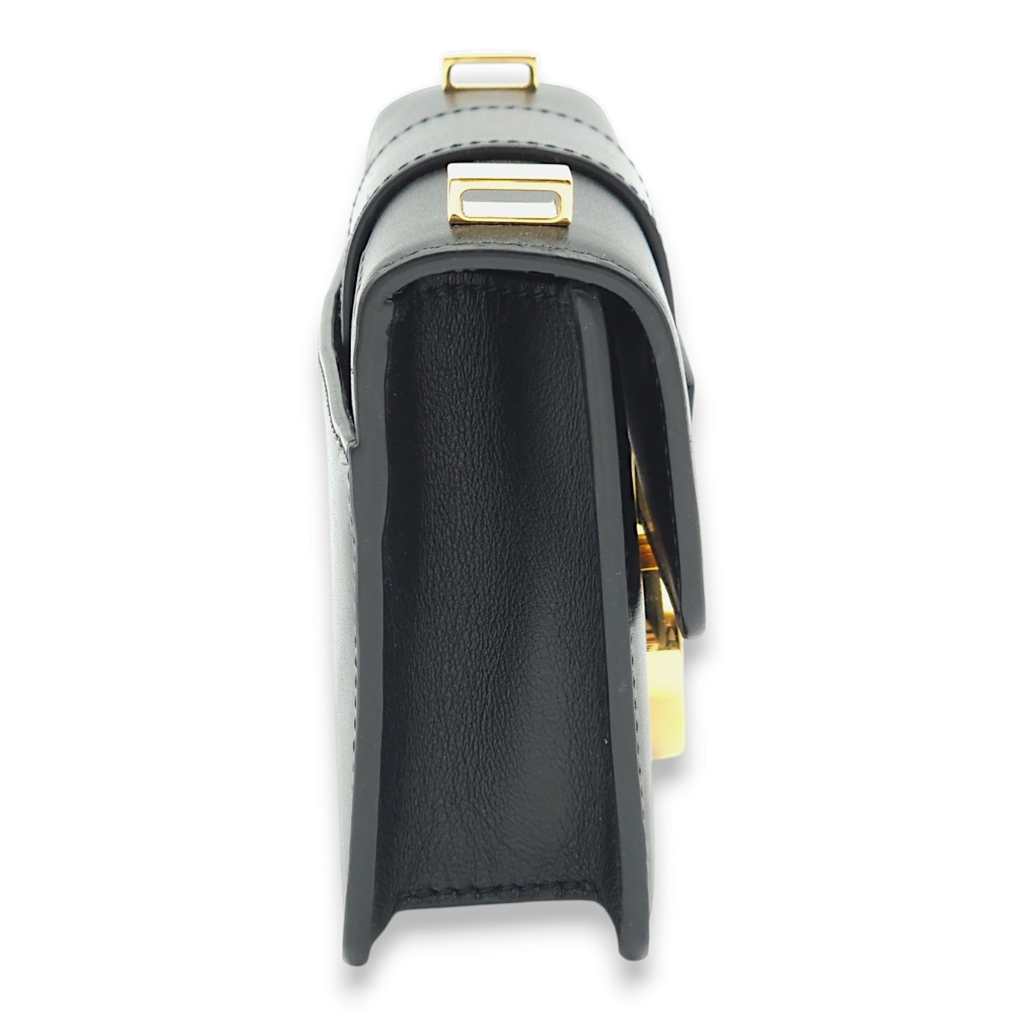 30 Montaigne Micro Black Crossbody Bag in Calfskin, Gold hardware