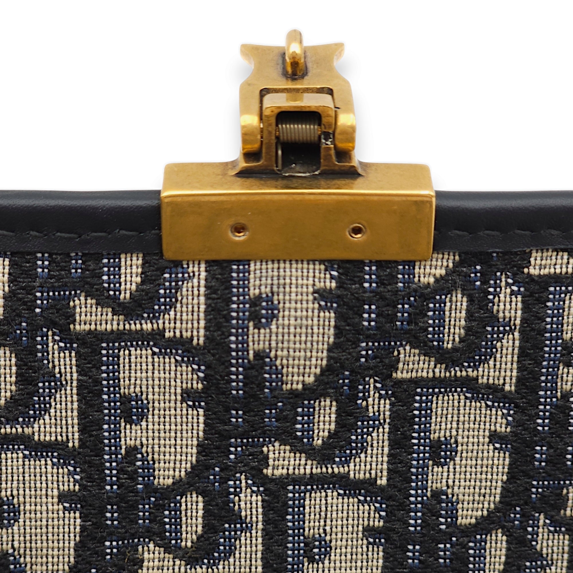 Dior Addict Medium Blue Oblique Shoulder Bag in Jacquard, Gold hardware