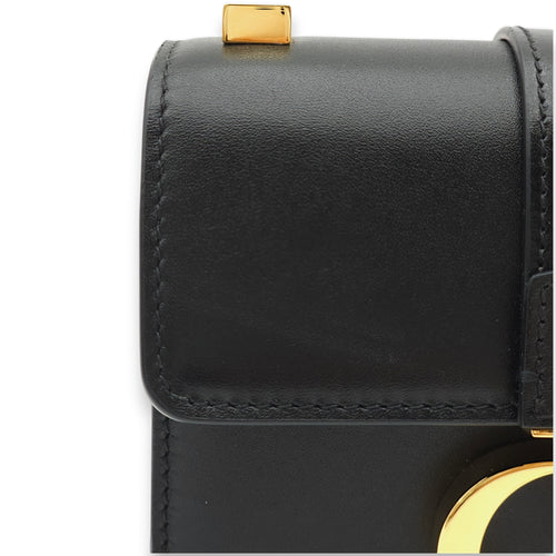 30 Montaigne Micro Black Crossbody Bag in Calfskin, Gold hardware