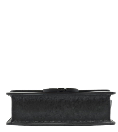 30 Montaigne Medium Black Crossbody Bag in Calfskin, Black powder coated hardware