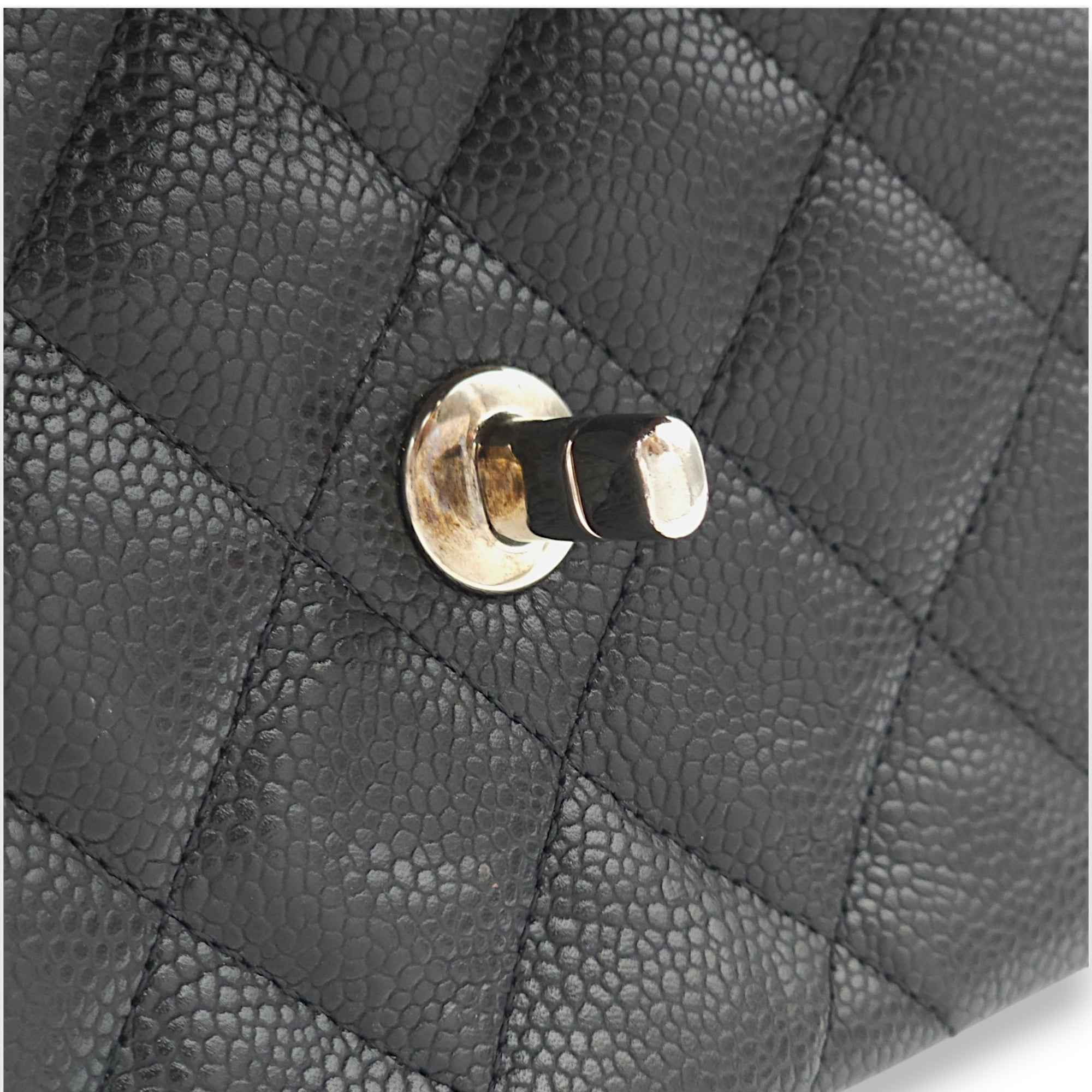 Classic Double Flap Jumbo Black Shoulder Bag in Caviar Leather, Palladium hardware