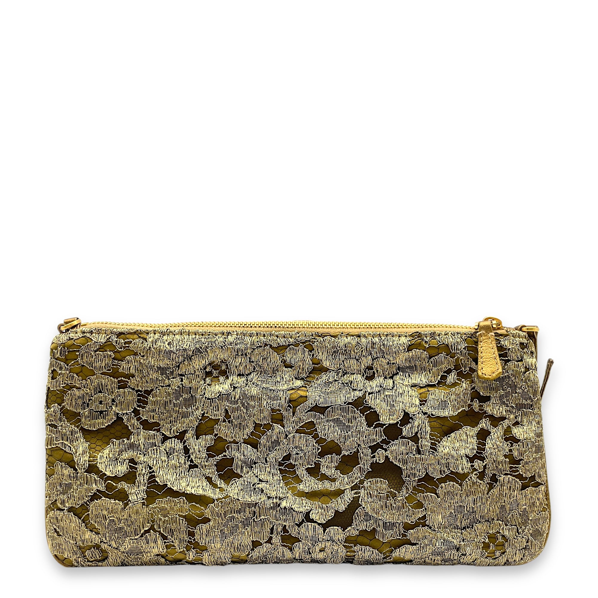 Lace Pochette Multi-colour Shoulder Bag in Lace/Satin, Gold hardware