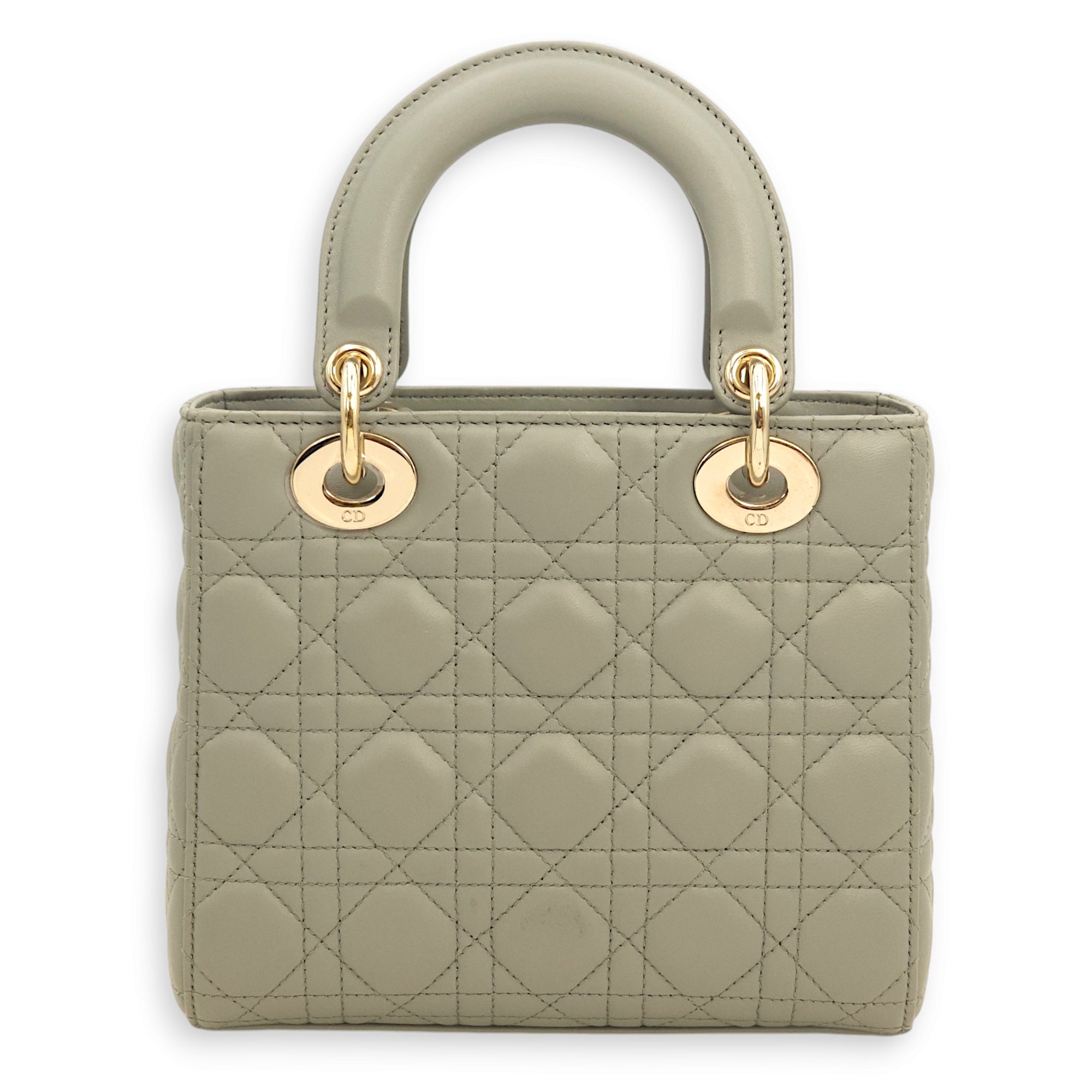 Lady Dior My ABCDior Grey Shoulder Bag in Lambskin, Gold hardware