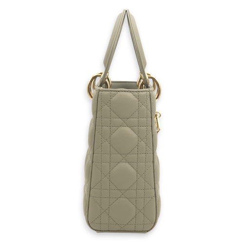 Lady Dior My ABCDior Grey Shoulder Bag in Lambskin, Gold hardware