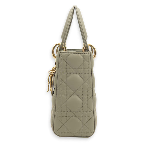 Lady Dior My ABCDior Grey Shoulder Bag in Lambskin, Gold hardware