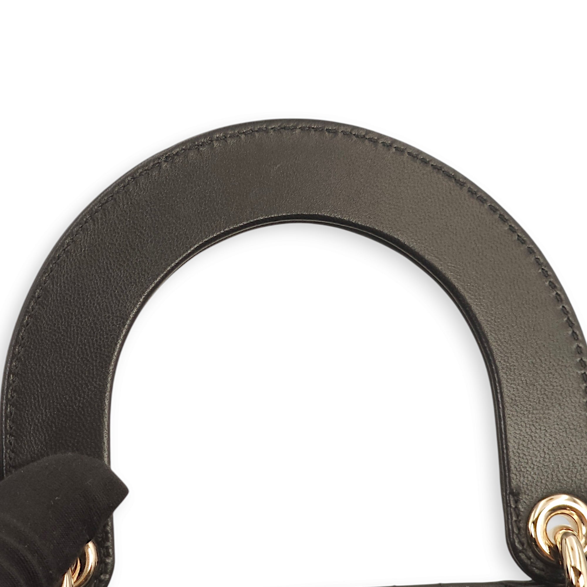 Lady Dior My ABCDior Black Top Handle Bag in Lambskin, Gold hardware