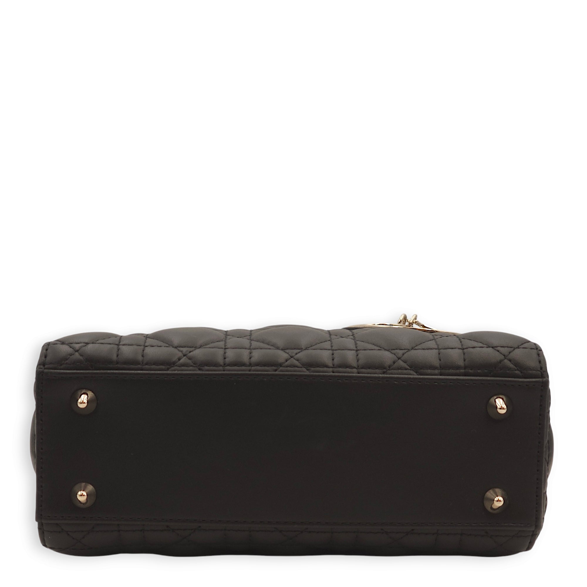 Lady Dior My ABCDior Black Top Handle Bag in Lambskin, Gold hardware