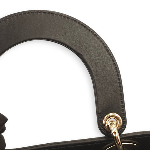 Lady Dior My ABCDior Black Top Handle Bag in Lambskin, Gold hardware