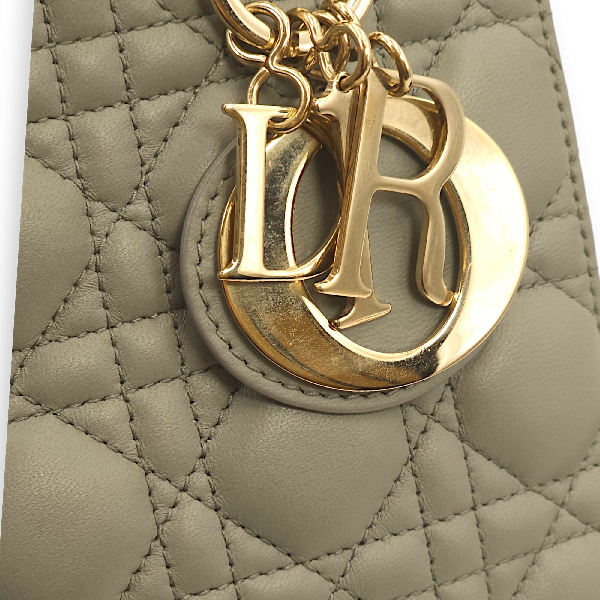 Lady Dior My ABCDior Grey Shoulder Bag in Lambskin, Gold hardware