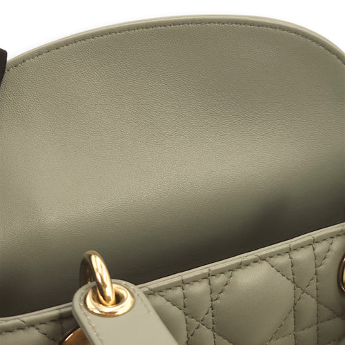 Lady Dior My ABCDior Grey Shoulder Bag in Lambskin, Gold hardware