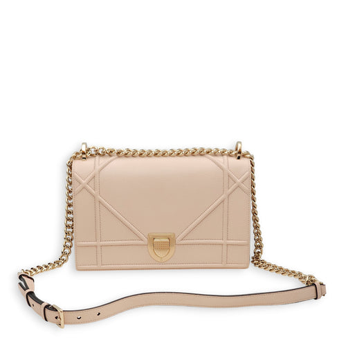 Diorama Pink Crossbody Bag in Calfskin, Gold hardware