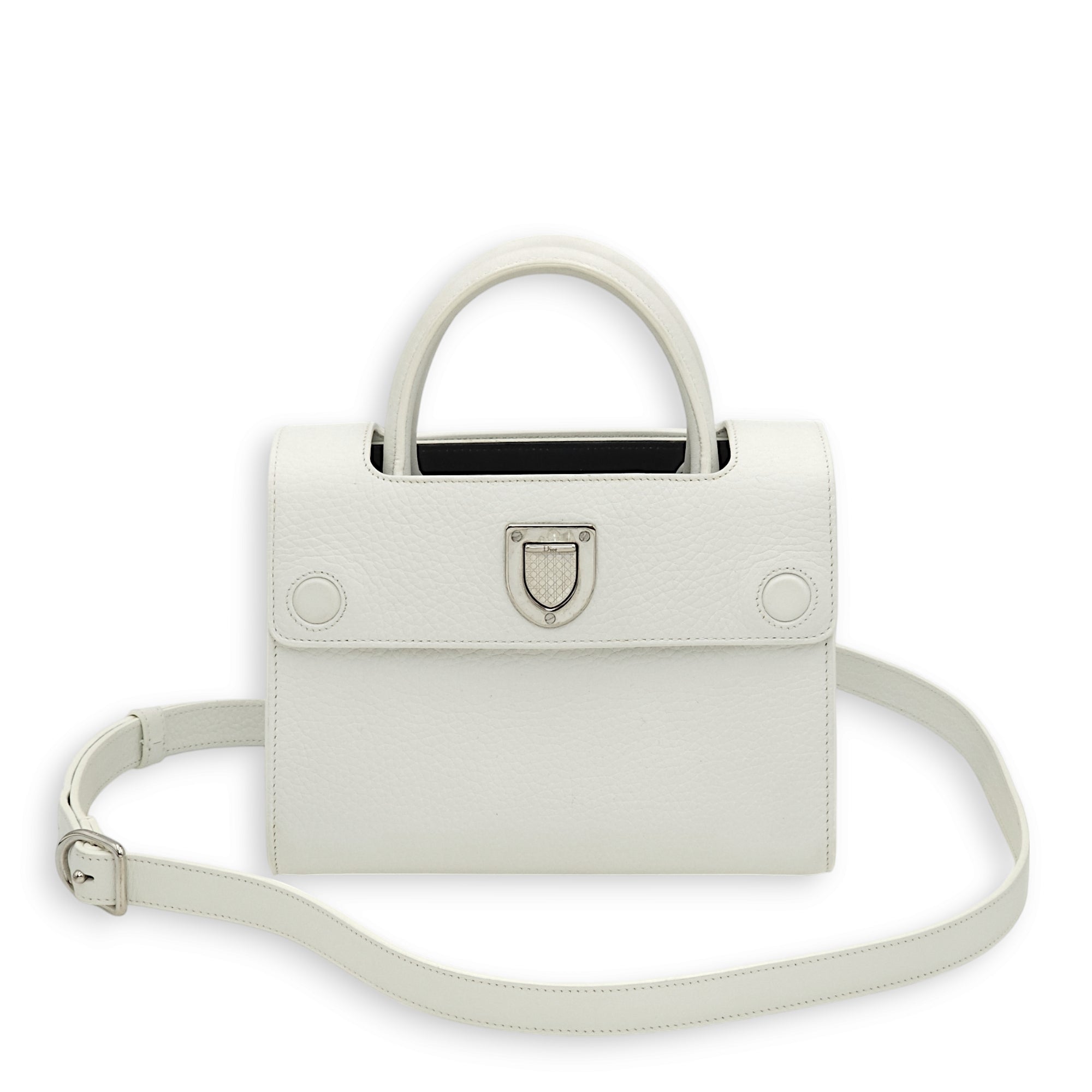 Diorever White Tote Bag in Calfskin, Silver hardware