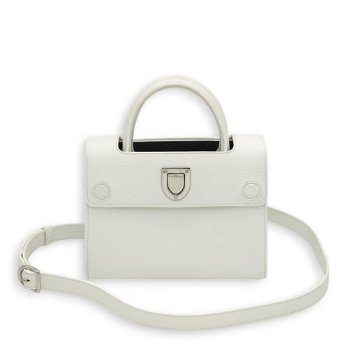 Diorever White Tote Bag in Calfskin, Silver hardware