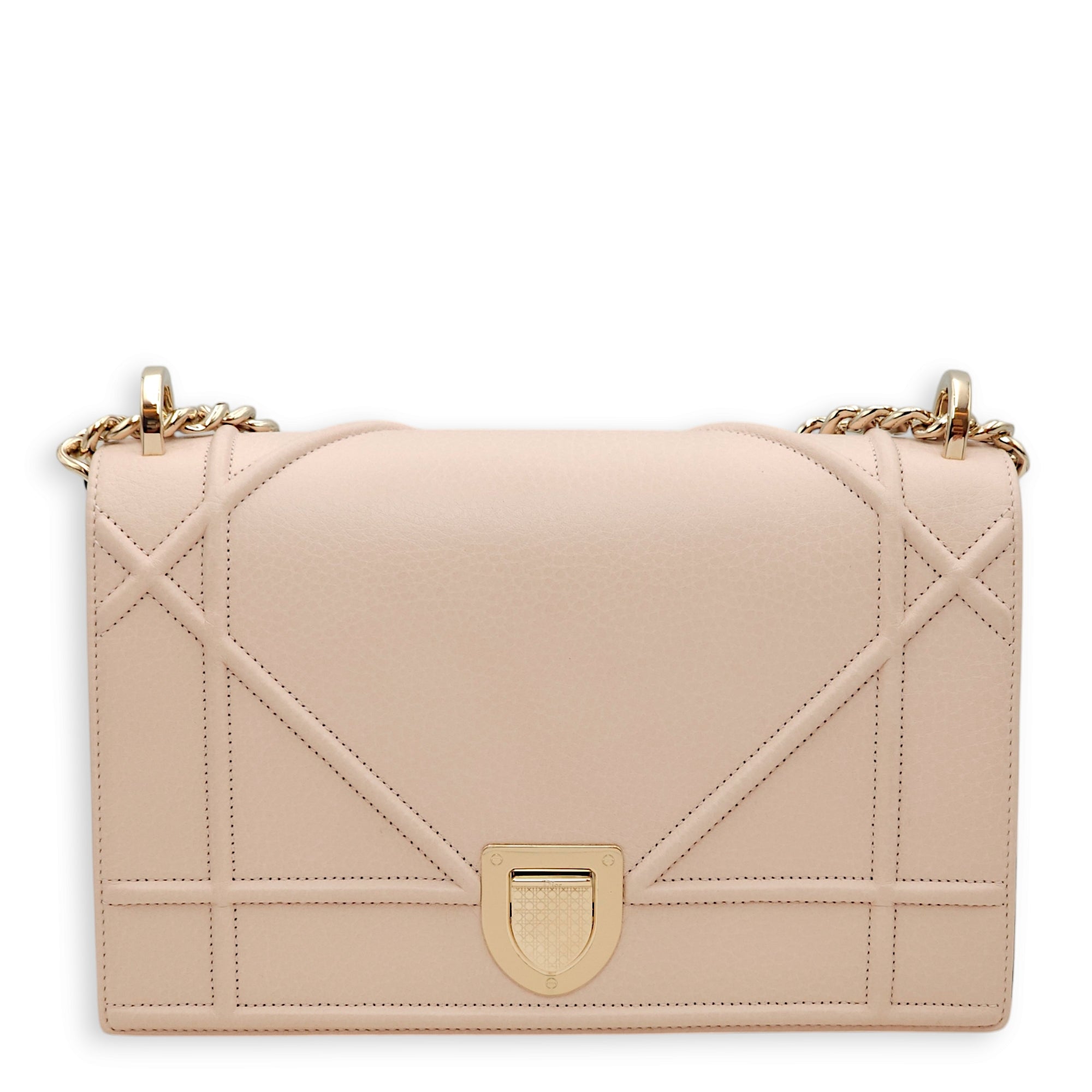 Diorama Pink Crossbody Bag in Calfskin, Gold hardware