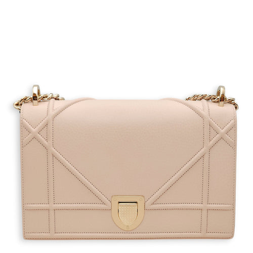 Diorama Pink Crossbody Bag in Calfskin, Gold hardware