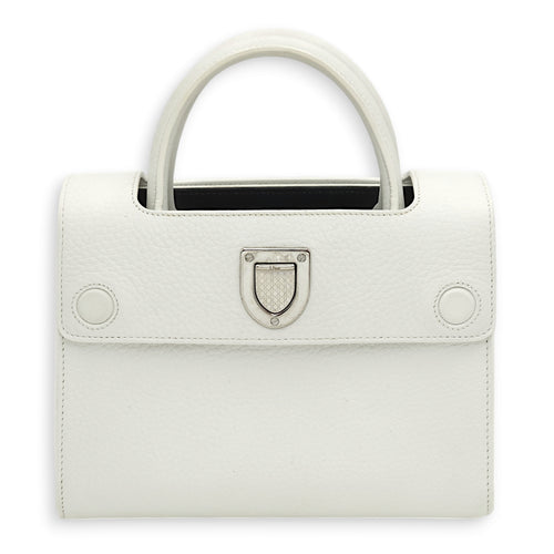 Diorever White Tote Bag in Calfskin, Silver hardware