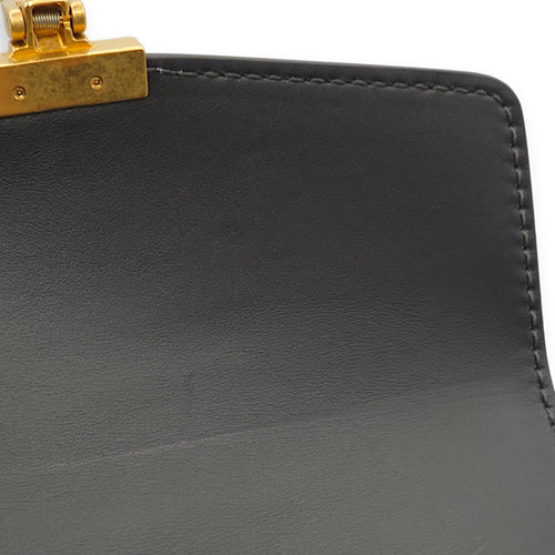 Dioraddict Square Flap Black Shoulder Bag in Calfskin, Gold hardware