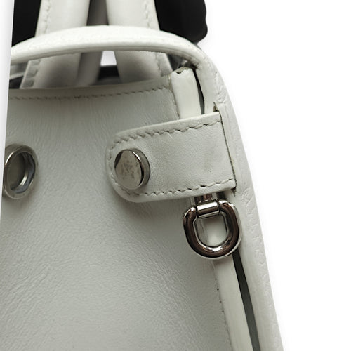 Diorever White Tote Bag in Calfskin, Silver hardware